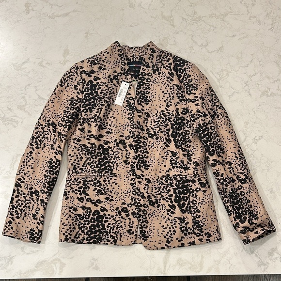 J. Crew Going-Out Blazer in Leopard Print Linen Blend Preppy Academia Size 6 NWT - Picture 4 of 16